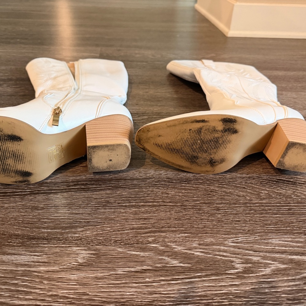 Women's White Western Boots - Picture 8 of 8